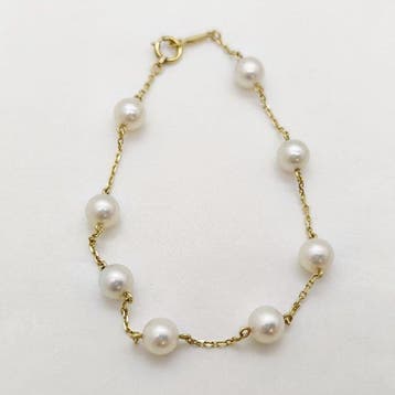Mikimoto - Armband - 14 karaat Geel goud, Nieuw