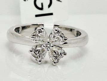 Cocktailring - 18 karaat Witgoud - 1.01ct. tw. Diamant