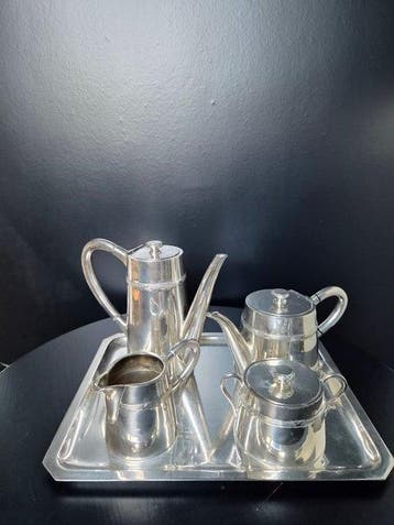 Koffieservies (5) - Art Deco Silver-Plated Tea and Coffee