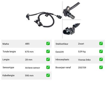 ABS-sensor Kia Picanto 1.1 (SA) Van 2004-04 tot 2011-09 - AB, Verzenden, Nieuw, Kia