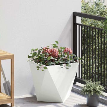 vidaXL Plantenbak Wit 40 x 40 x 40 cm Staal, Verzenden, Minder dan 60 cm, Nieuw, Metaal