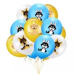 10 ballonnen Happy Dogs roze of blauw met goud en wit, Verzenden, Nieuw