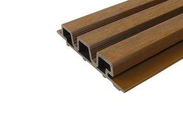 Rhombusprofielplank composiet teak, 3.3 x 17 x 290 cm, Ophalen of Verzenden, Nieuw
