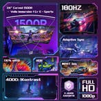 Gaming Monitor - Beeldscherm computer - 24 inch - Curved - 1, Verzenden, Zo goed als nieuw