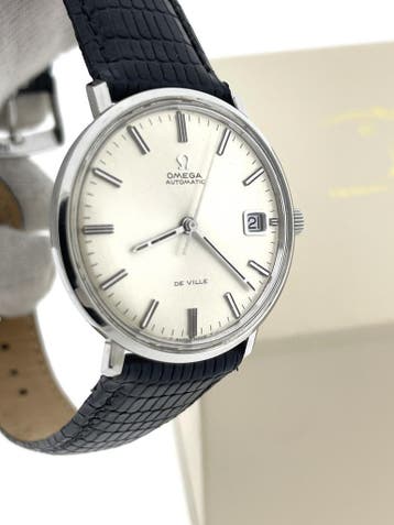 Omega de Ville Vintage Dresswatch Automatic Champagne Dial, Ophalen, Leer, Staal, Polshorloge