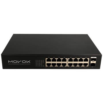 Movok 18 Poorts PoE Gigabit Switch, 16x PoE, 2x, Ophalen of Verzenden, Nieuw
