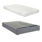 Tweepersoonsbed Nola met matras linnen 200x140 cm grijs [en., Huis en Inrichting, Slaapkamer | Bedden, Verzenden, Nieuw