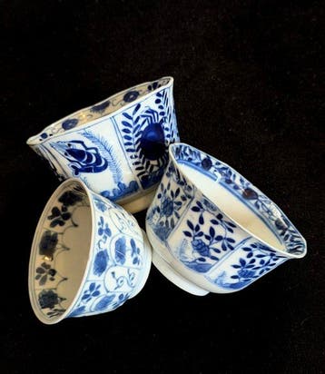 3 theekopjes - Porselein - China - Qing Dynastie (1644-1911)