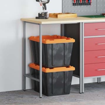 vidaXL Hoektafel Grijs 55 x 55 x 85 cm Staal en Geg, Doe-het-zelf en Verbouw, Werkbanken, Verzenden, Nieuw