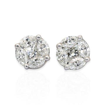 Oorbellen - 18 karaat Witgoud - 1.40ct. tw. Diamant, Nieuw