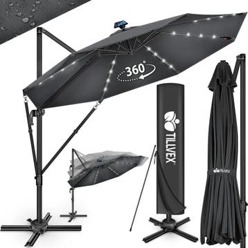 Zweefparasol - Tuinparasol - Parasol 300 cm - Met voet - Met, Tuin en Terras, Parasols, Verzenden, Zo goed als nieuw