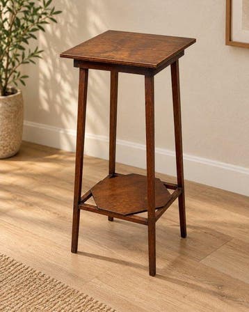Elegante houten plantentafel – vierkant bovenblad en