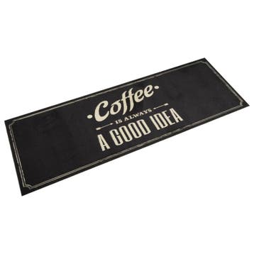 vidaXL Keukenmat wasbaar koffietekst 60x180 cm fluweel, Verzenden, Nieuw