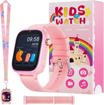 OKYUK Smartwatch Kids 4G GPS - Retourdeal 29% Korting, Ophalen of Verzenden, Nieuw, Roze, Jongen of Meisje