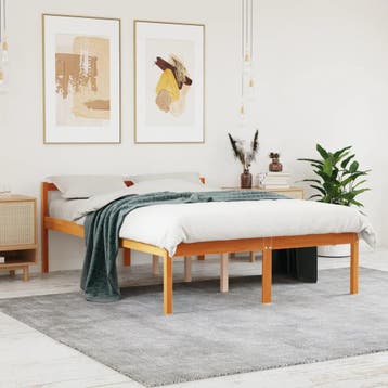 vidaXL Seniorenbed massief grenenhout wasbruin 120x200 cm, Bruin, Verzenden, Nieuw, Twijfelaar