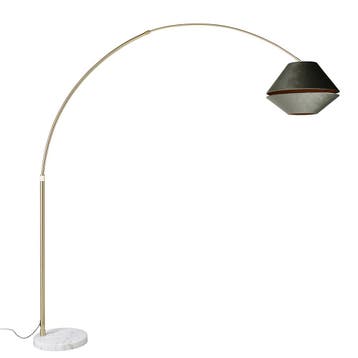 Booglamp messing met wit met dubbele velours kap groen - XXL, Verzenden, Nieuw, Classic-antique