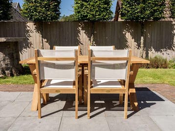 4 persoons tuinset | Luxe & Tijdloos | Direct leverbaar!, 4 zitplaatsen, Teakhout, Nieuw, Ophalen of Verzenden