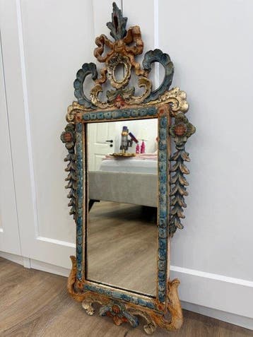 Spiegel - Polychroom hout - Venetiaanse barok, 1880