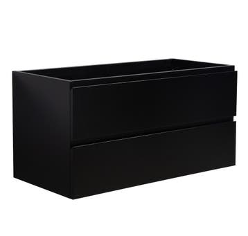 Wastafelkast Angela 100 x 48 cm Zwart Hangend Wastafelmeubel, Verzenden, Nieuw, Wastafelkast