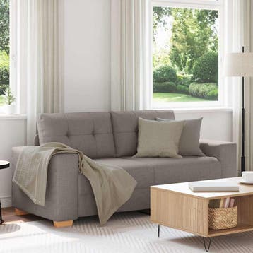 vidaXL Loveseat Bank Taupe 180x77x82 cm Stof, Verzenden, Nieuw, Stof, Minder dan 150 cm