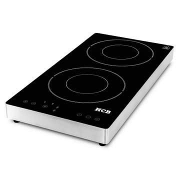 HCB Inductie kookplaat - 3,5 kW - 2 pitten - 230V - RVS, Verzenden, Nieuw in verpakking