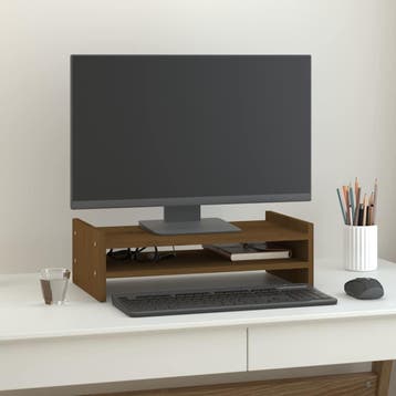 vidaXL Monitorstandaard 50x27x15 cm massief grenenhout, Verzenden, Nieuw