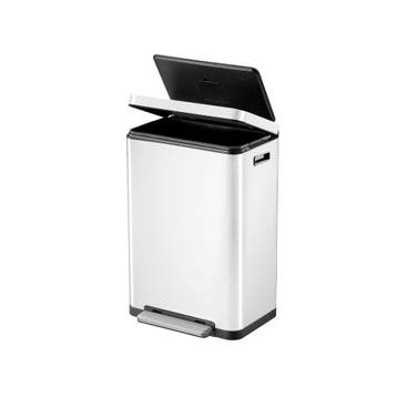 EKO X-Cube pedaalemmer 45 ltr - Wit/Mat RVS, Huis en Inrichting, Verzenden, Nieuw