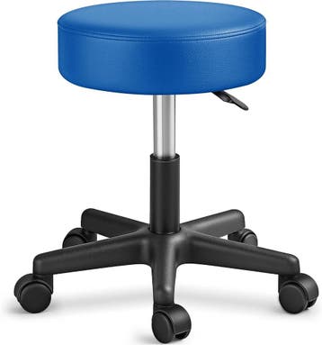 Zadelkruk - Kruk op wielen - Rolkruk - Draaikruk - Blauw - T, Huis en Inrichting, Verzenden, Zo goed als nieuw