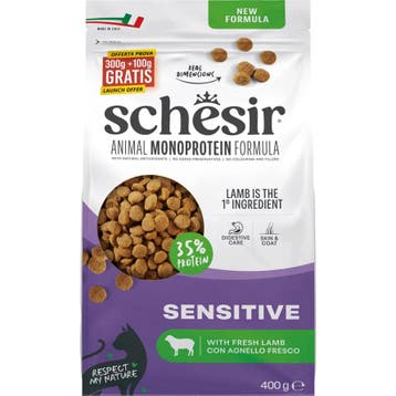 8x Schesir Monoproteïne Promo Kattenvoer Droog Sensitive..., Verzenden, Kat