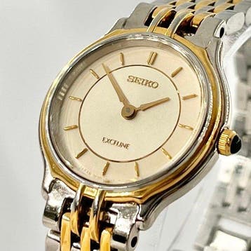 Seiko - EXCELINE 3F30-0A10 Two-Tone Champagne Gold Dial