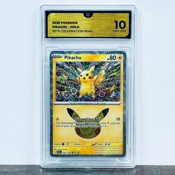 Pokémon Graded card - Pikachu Holo 040 - 30th Anniversary –, Nieuw