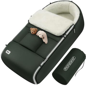 Voetenzak voor kinderwagen Grijsgroen gevoerd (Voor in Huis), Verzenden, Nieuw