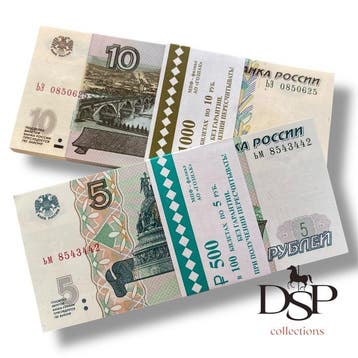 Rusland. - 100 x 5, 100 x 10 Rubles - 1997 - Pick 267, Pick, Postzegels en Munten