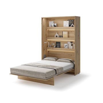Lenart Bed Concept Verticaal Opklapbed 140x200 - Eikenkleur, Nieuw