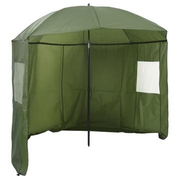 vidaXL Vis Paraplu 228 x 204 cm Oxford Polyester Geel Leger, Verzenden, Nieuw