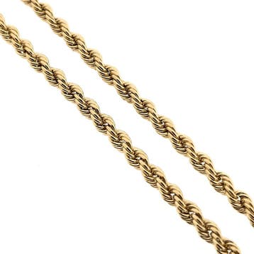 Gouden gedraaide schakelketting | 60,5 cm, Ophalen of Verzenden, Gebruikt, Goud, Goud