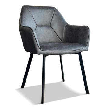 Oscar Deal 120cm mango black + 4x Texas Misty antraciet, Huis en Inrichting, Stoelen, Ophalen of Verzenden, Nieuw