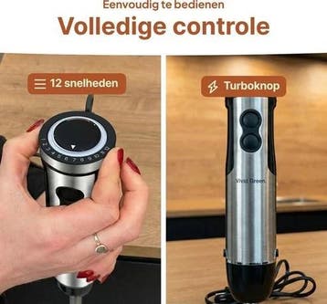 Staafmixer 5-in-1 Set - 1000W - Vaatwasserbestendig, Verzenden, Zo goed als nieuw