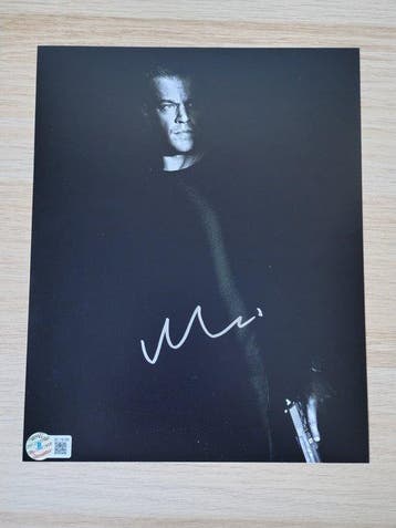 Bourne - Matt Damon - Autograph, Photo with Beckett COA, Nieuw