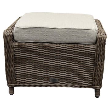 Ibiza voetenbank 64x52xH43 cm bruin wicker | naturel mixed, Ophalen of Verzenden, Nieuw