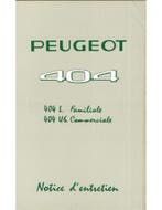 1967 PEUGEOT 404 FAMILIALE | COMMERCIALE INSTRUCTIEBOEKJE