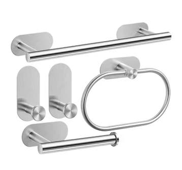 Zelfklevende Badkamer Accessoire Set Zonder Boren RVS Handdo, Verzenden, Nieuw