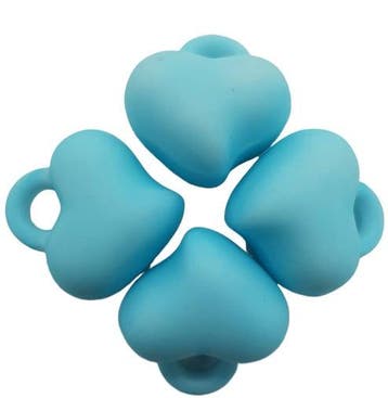 5 x Acryl bedel hart baby blauw 15 x 15 x 10 mm – oogje 3., Ophalen of Verzenden, Nieuw, Kraal