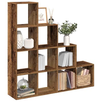 vidaXL Kamerscherm / boekenkast 131,5x29x131,5 cm hout oud, Verzenden, Nieuw, Overige houtsoorten