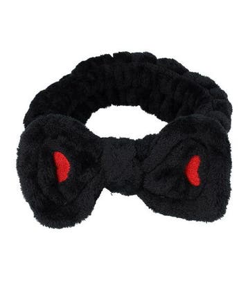 Haarband Make-Up 5cm - Beauty – Fluffy Strik – Zwart, Nieuw
