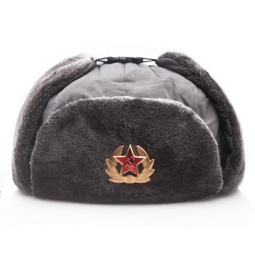 Russische Muts Zwart Grijs, Verzenden, Nieuw
