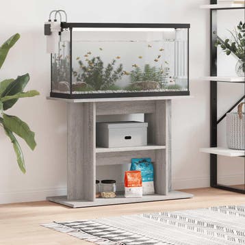 vidaXL Aquariumstandaard Sonoma Grijs 80x35x60 cm Bewerkt, Verzenden, Nieuw