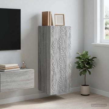 vidaXL Wandkast 33 x 34,5 x 90 cm Bewerkt hout Grijs Sonoma, Huis en Inrichting, Kasten | Overige, Verzenden, Nieuw