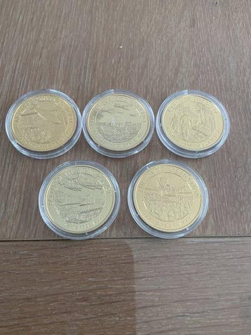Niue. 1 Dollar 2020, 5 munten 24ct Fairmined Goud verguld, Postzegels en Munten