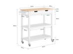 SoBuy FKW68-WN - Keukentrolley - 2 lades - Wit, Verzenden, Nieuw
